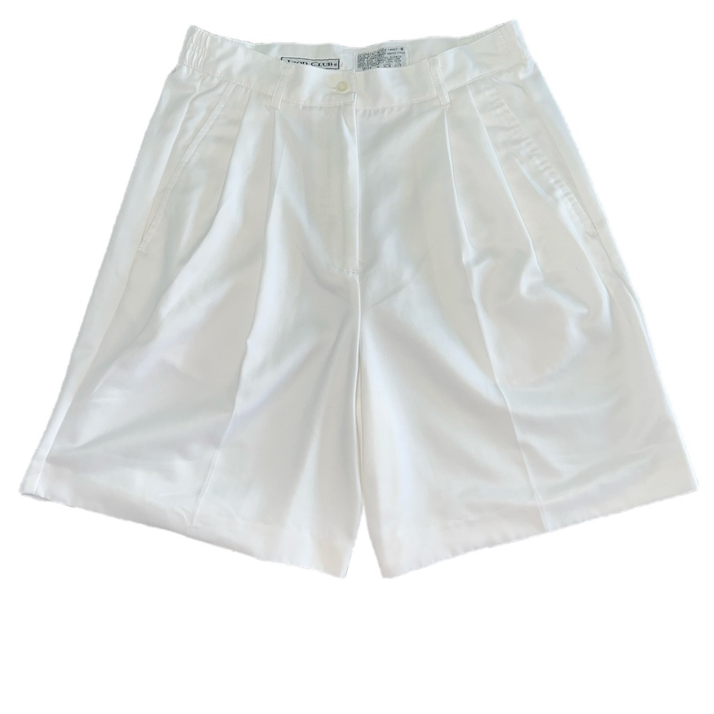 Izod club pleated preppy white shorts